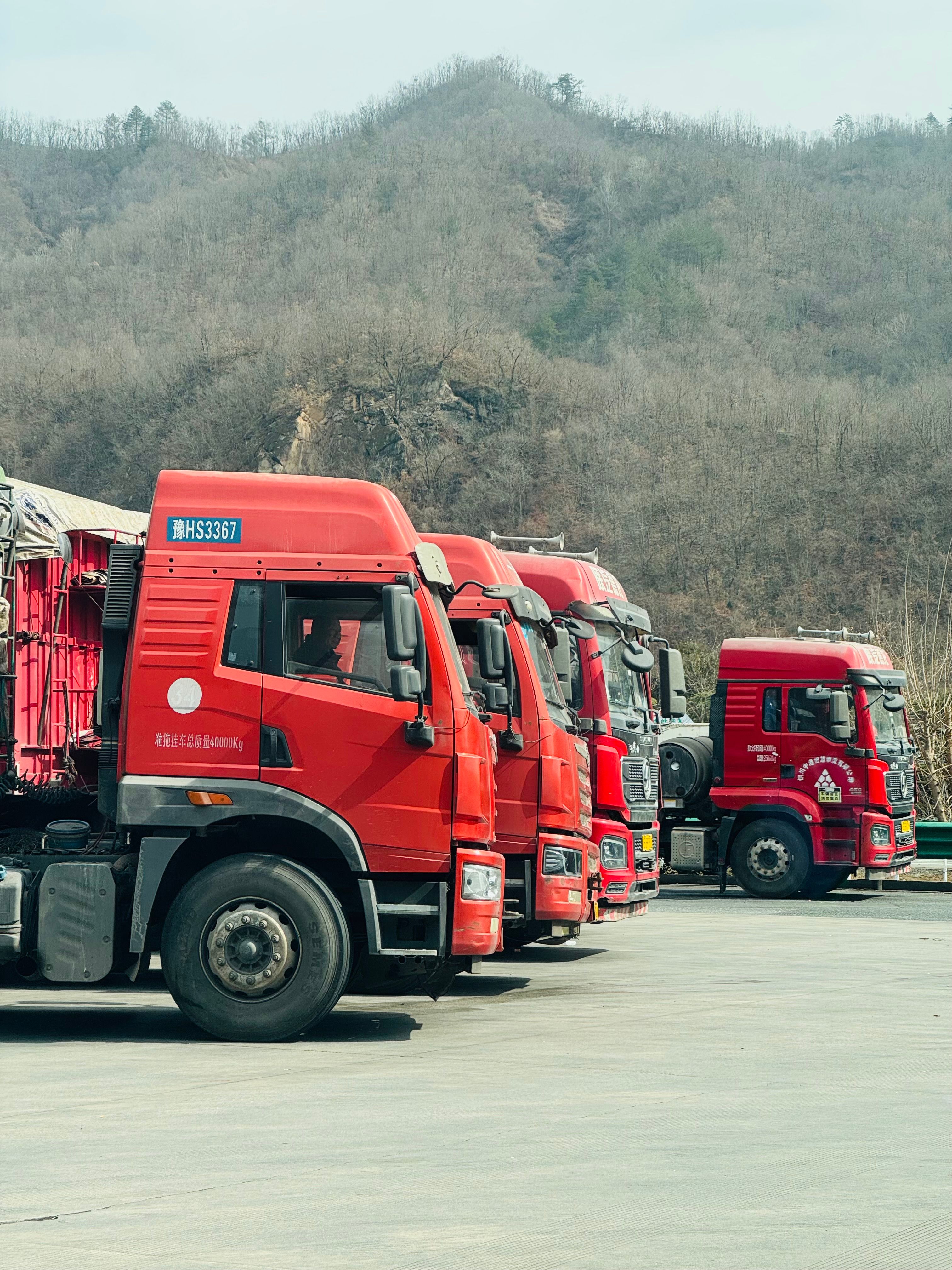 Long-haul semi-truck traveling across multiple states on an interstate route